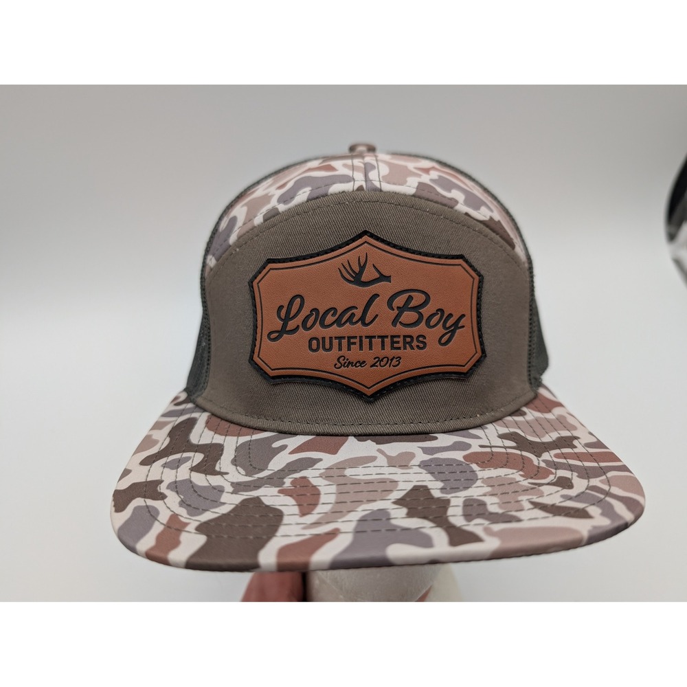 Local Boy Outfitters Duck Camo Mesh Back Trucker Hat Snapback Brown Olive